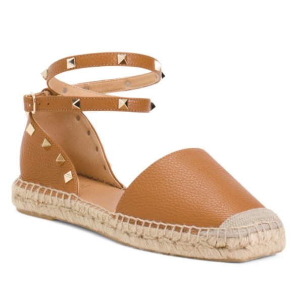 MAYPOL Shoes - NEW MAYPOL Flat Closed Toe Espadrilles Made In Spain Leather Tan Brown 7.5